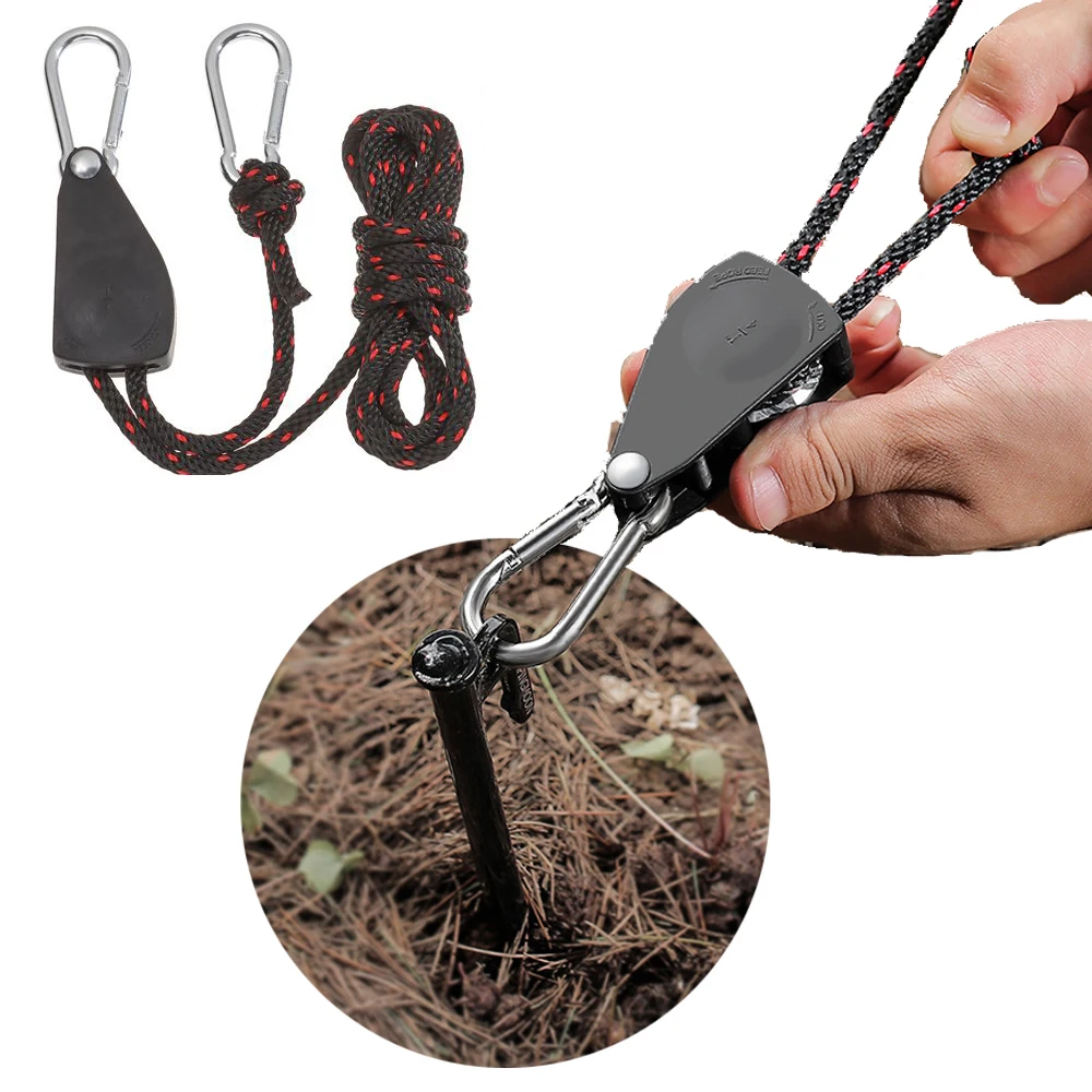 Techinal Tent Rope Lock Pulley Adjuster Fixed Buckle Rope Heavy