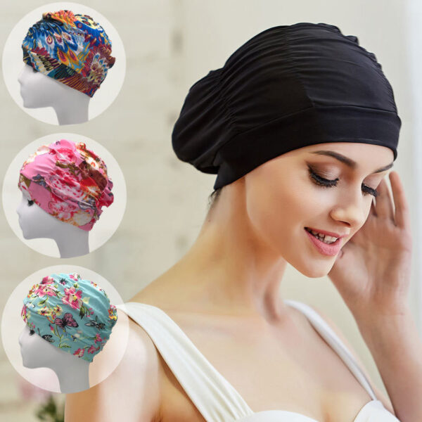 Swimming Hat Women's For Long Hair Comfortable Fabric Swimming